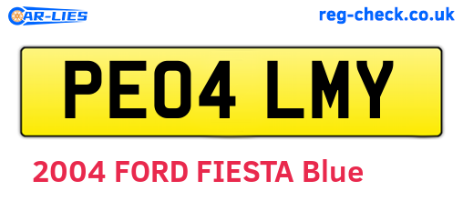 PE04LMY are the vehicle registration plates.