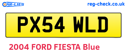 PX54WLD are the vehicle registration plates.