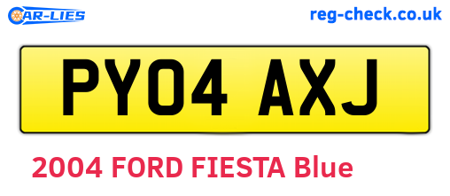 PY04AXJ are the vehicle registration plates.