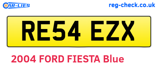 RE54EZX are the vehicle registration plates.