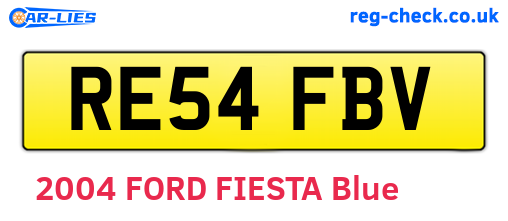 RE54FBV are the vehicle registration plates.