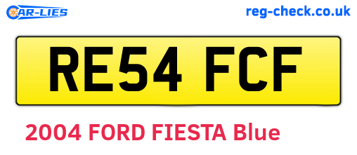 RE54FCF are the vehicle registration plates.