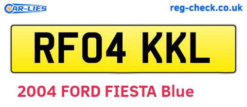 RF04KKL are the vehicle registration plates.