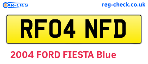 RF04NFD are the vehicle registration plates.