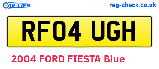 RF04UGH are the vehicle registration plates.