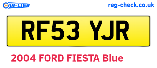 RF53YJR are the vehicle registration plates.