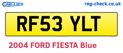 RF53YLT are the vehicle registration plates.