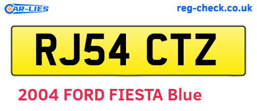 RJ54CTZ are the vehicle registration plates.