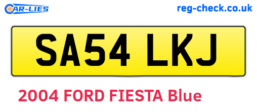 SA54LKJ are the vehicle registration plates.