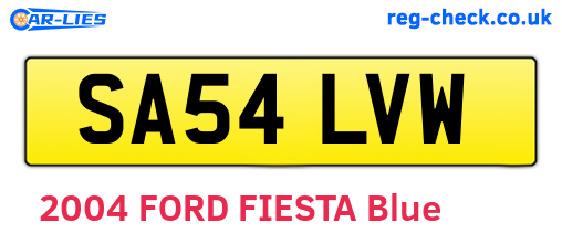 SA54LVW are the vehicle registration plates.
