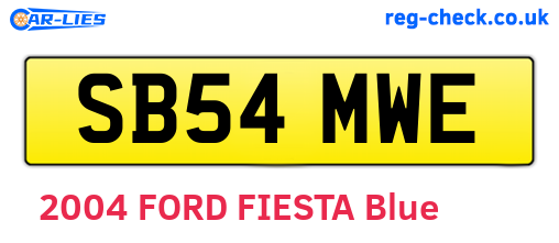SB54MWE are the vehicle registration plates.