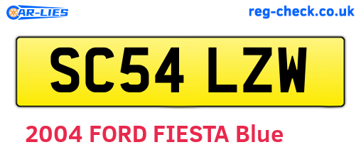 SC54LZW are the vehicle registration plates.