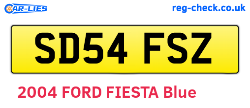 SD54FSZ are the vehicle registration plates.