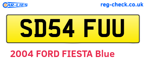 SD54FUU are the vehicle registration plates.
