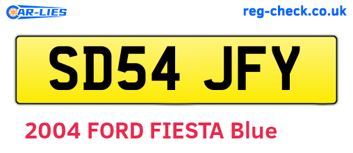 SD54JFY are the vehicle registration plates.