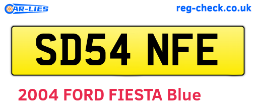 SD54NFE are the vehicle registration plates.