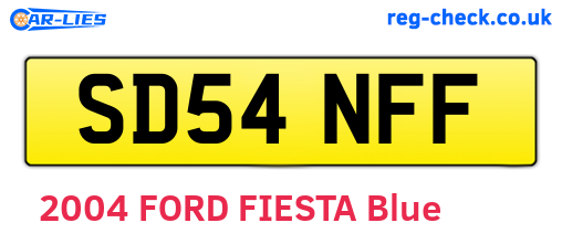 SD54NFF are the vehicle registration plates.