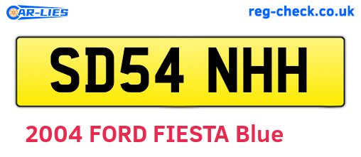 SD54NHH are the vehicle registration plates.