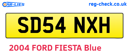 SD54NXH are the vehicle registration plates.