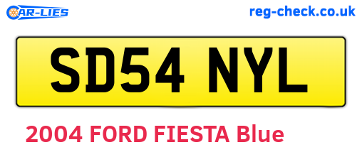 SD54NYL are the vehicle registration plates.