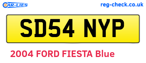 SD54NYP are the vehicle registration plates.