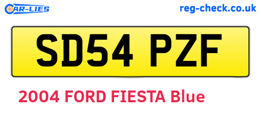 SD54PZF are the vehicle registration plates.