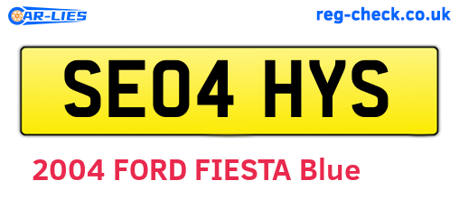 SE04HYS are the vehicle registration plates.