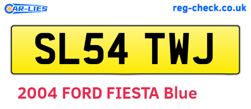 SL54TWJ are the vehicle registration plates.