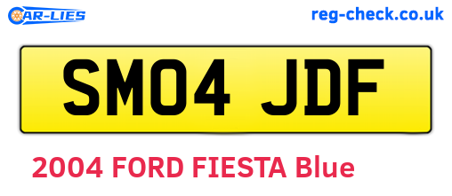SM04JDF are the vehicle registration plates.