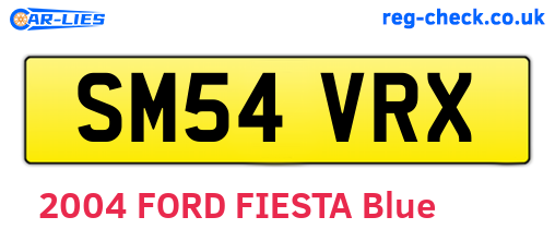 SM54VRX are the vehicle registration plates.