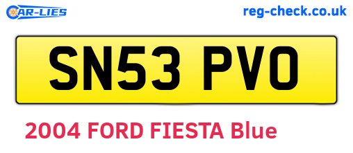 SN53PVO are the vehicle registration plates.