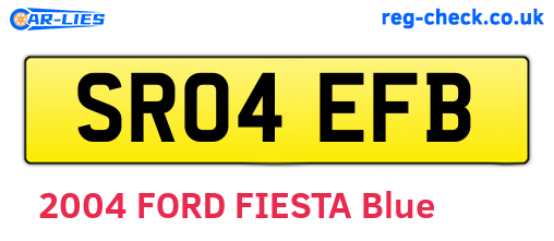 SR04EFB are the vehicle registration plates.