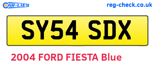 SY54SDX are the vehicle registration plates.