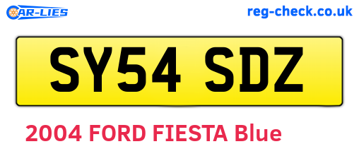 SY54SDZ are the vehicle registration plates.