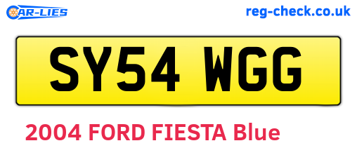 SY54WGG are the vehicle registration plates.