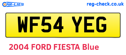 WF54YEG are the vehicle registration plates.