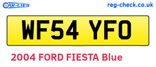 WF54YFO are the vehicle registration plates.