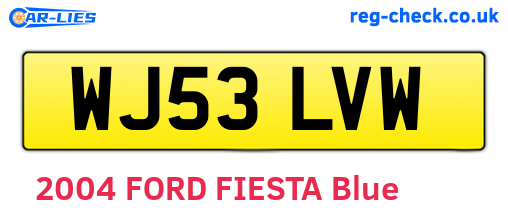 WJ53LVW are the vehicle registration plates.