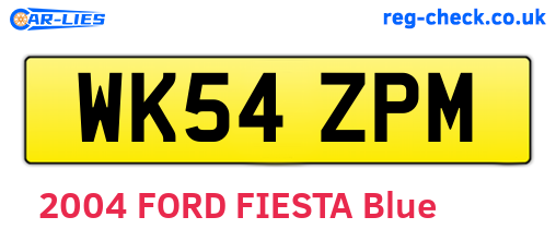 WK54ZPM are the vehicle registration plates.