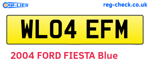 WL04EFM are the vehicle registration plates.