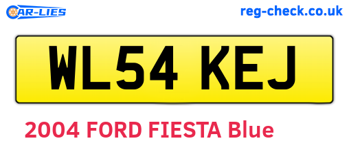 WL54KEJ are the vehicle registration plates.