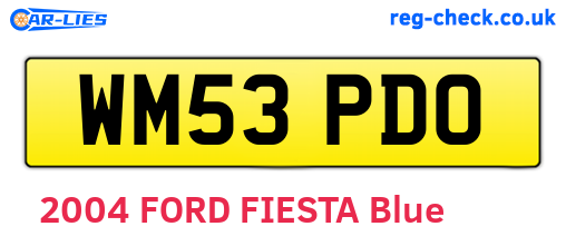WM53PDO are the vehicle registration plates.