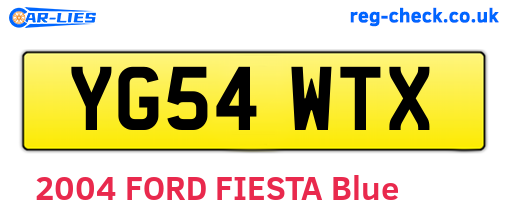 YG54WTX are the vehicle registration plates.