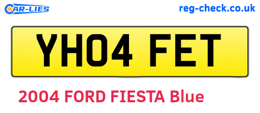 YH04FET are the vehicle registration plates.