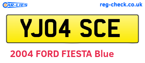 YJ04SCE are the vehicle registration plates.