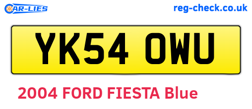 YK54OWU are the vehicle registration plates.