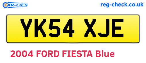 YK54XJE are the vehicle registration plates.