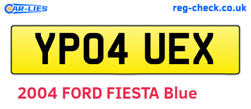 YP04UEX are the vehicle registration plates.