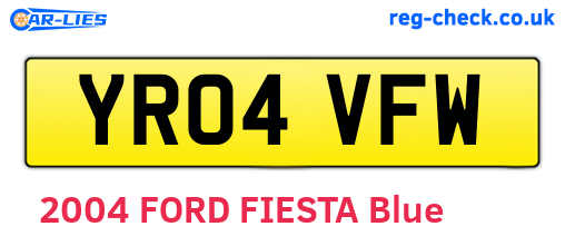 YR04VFW are the vehicle registration plates.