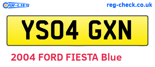 YS04GXN are the vehicle registration plates.